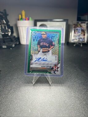 2021 Bowman Prospects Pedro Leon Green Auto /99